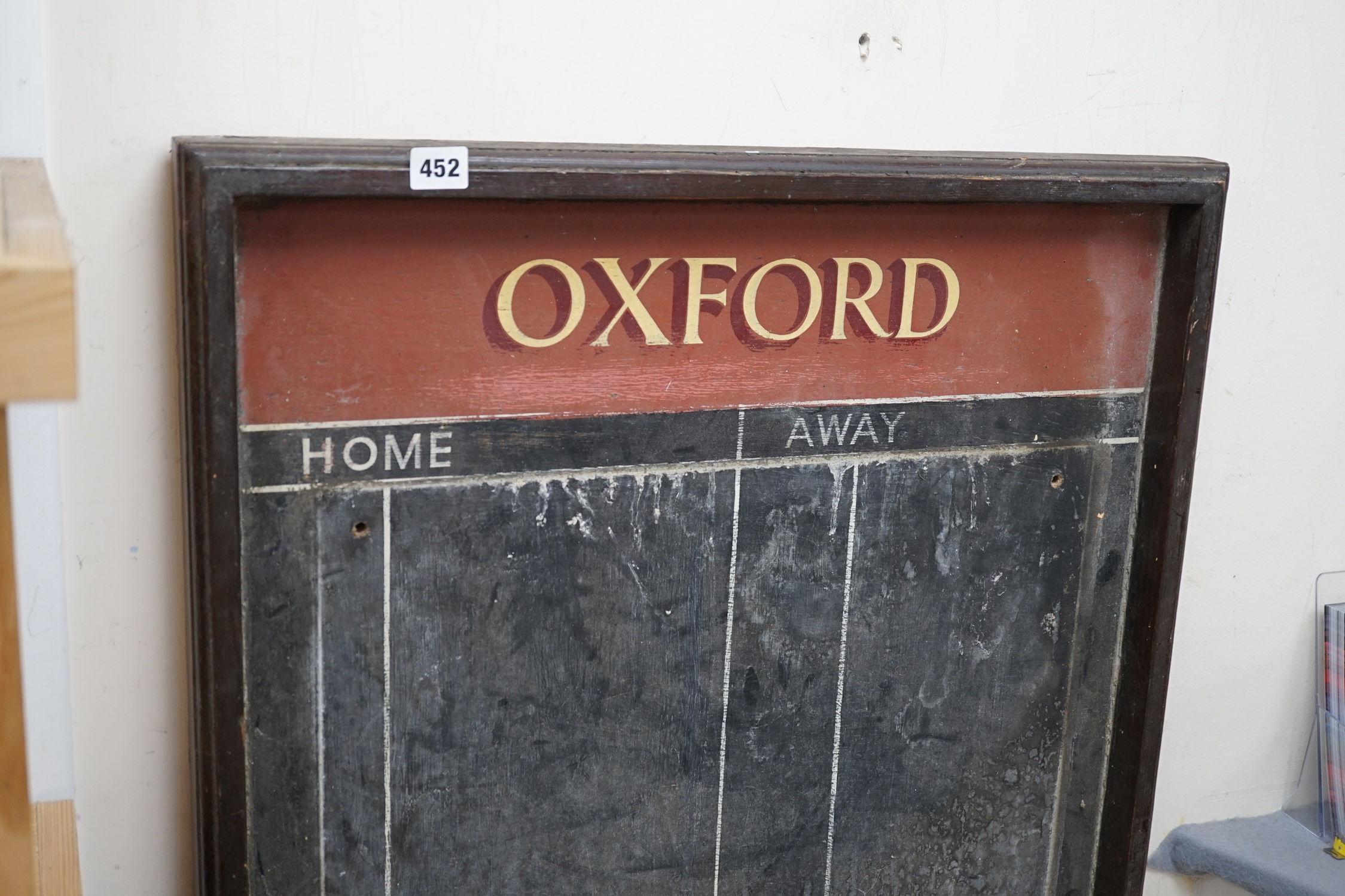 A vintage 'Oxford' darts score board, 85cm high. Condition - fair